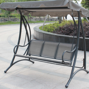Outdoor Garden Aluminium Porch <b>Patio</b> <b>Swings</b> 3 Seat Grey Cushions - Product Image 2