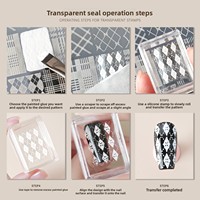 Plat Stamping Nail Art Ukuran Besar Kecil Kotak Stempel Silikon Transparan Tinggi Stencil Transfer Multiguna Cetakan Kuku