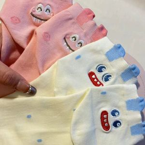 Cute Cartoon Monster <b>Socks</b> With 3D Ears Non-Slip Mid-Calf Women's Cotton <b>Socks</b> For Youth Pink White Yellow - Product Image 1