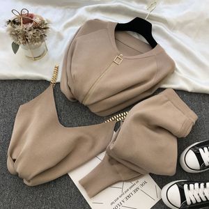 Conjunto de Roupas de Outono Inverno para Mulheres, Suéteres de Tricô, Colete, Conjunto de Três Peças para Mulheres - Product Image 2