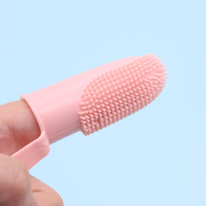 Doppio dito in Silicone Pet spazzola per la pulizia dentale per la cura orale spazzolino per cani gatti rimuove le macchie parte Pet Grooming linea di prodotti - Product Image 3