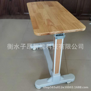 Hospital Bed Dining <b>Table</b> Height Adjustable Rectangle Trestle Base With <b>Wheels</b> <b>For</b> Medical Use - Product Image 3