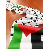 Drapeau de la Palestine en gros personnalisé à la vente chaude pour la promotion Impression bon marché Drapeau de la Palestine en polyester Écharpe 90*8cm