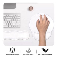 Tapis de jeu transparent pour PC, tapis de bureau en gel, repose-poignet en silicone pour souris de jeu, tapis de souris personnalisé en silicone transparent pour la maison et le bureau