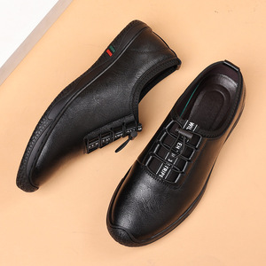 Mocasines de cuero para hombre, sin cordones, suela blanda, cómodos para conducir, color negro y gris, con costuras y borlas, Wenzhou Zhejiang - Product Image 2