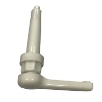 Distributeur de lotion à pompe à long bec en plastique blanc, tête de pompe de qualité alimentaire à filetage côtelé 38/410 pour sirop, sauce, savon liquide