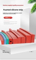 Profils en caoutchouc éponge EPDM/silicone sur mesure, extrudés (ronds, carrés, rectangulaires, bandes plates), bande d'étanchéité en mousse de silicone rouge