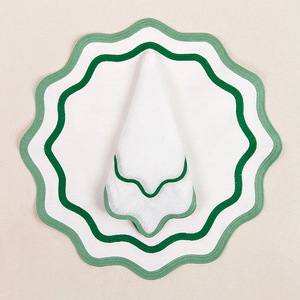 Manteles <span class=keywords><strong>Individuales</strong></span> <span class=keywords><strong>de</strong></span> Lino Ecológicos Estilo Nórdico Verde Salvia con Borde Festoneado, Tejidos, Lavables y Resistentes al Calor <span class=keywords><strong>para</strong></span> <span class=keywords><strong>Mesa</strong></span> <span class=keywords><strong>de</strong></span> Comedor, Cocina y Bodas - Product Image 5