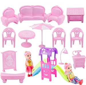 Kit de Construcción de Casa de Muñecas de Plástico de 162 Piezas, Incluye 2 Muñecas, Muebles, 7 Habitaciones y Accesorios para Juegos de Imitación para Niñas - Product Image 5