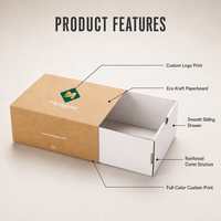 Boîte à tiroir en carton de luxe personnalisée en gros, finition mate, estampage à chaud en feuille d'or, écologique, durable, emballage cadeau robuste