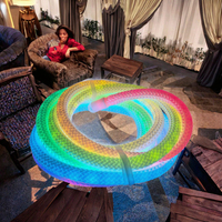 Lampu LED Strip Silikon Fleksibel RGB Pintar WS2812B WS2811 5V Tahan Air IP65 USB 360 Derajat Reticulate