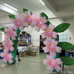 Arco de flores rosa inflable con luz Led personalizada, arco de flores de lirio, arco de boda inflable - Product Image 3