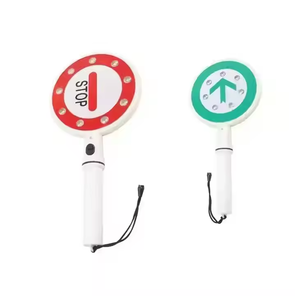 Señal de Advertencia de Parada con Flecha Verde Intermitente LED de Mano, Cono Estándar Reflectante Prismático de Alta Intensidad de Doble Cara - Product Image 4