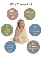 Serviette à capuche pour bébé OEM certifiée OEKO-TEX CPC REACH, en polaire motif tortue dorée, prix usine, vente en gros, fabricant d'emmaillotes 3D matelassées pour nouveau-nés