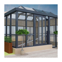 Design moderne personnalisé serre étanche en aluminium véranda hôtel maisons extérieures en verre véranda