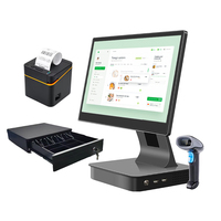 Terminal de caisse tactile simple/double 15,6 pouces, système de point de vente tout-en-un, imprimante hors ligne NFC, système de point de vente pour la vente au détail