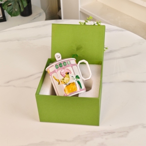 Flower Simple Classic European Luxury Tea <b>Cup</b> <b>Set</b> with Lid Tea Saucer Eco-Friendly Bone China Gift Box for Weddings - Product Image 4