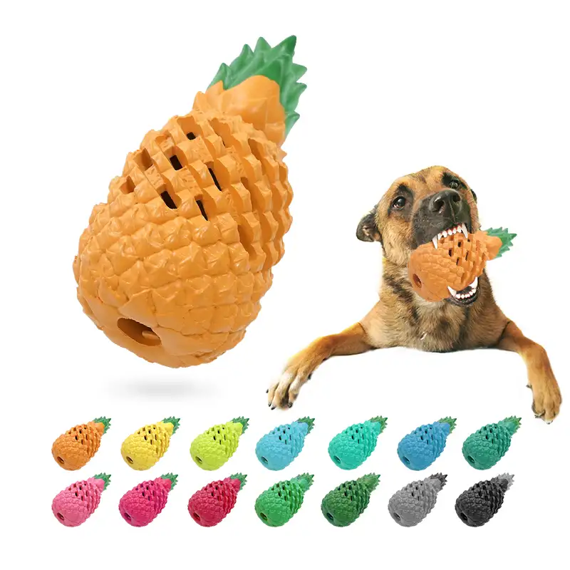 Резиновая игрушка в виде фруктов современного производителя, неразрушаемая протекающая еда, ананас, скрывающая еду, жевательная игрушка для домашних животных, игрушка для собак, безопасная резиновая игрушка