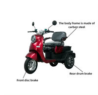 Véhicule électrique à trois roues 72V 1500W neuf, prix compétitif, chargeur intelligent, moteur puissant, scooter pour personnes âgées