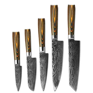 Kitchen Knife Sets Professional Chef Knives Set 7Cr17mov High Carbon Stainless Steel Cooking Knife Accessories with Wood Handle