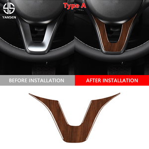Autocollant de garniture de couverture de <span class=keywords><strong>volant</strong></span> de voiture de grain de bois de sandale pour <span class=keywords><strong>Mercedes</strong></span> Benz W204 W205 W211 <span class=keywords><strong>W203</strong></span> C classe E GLA GLC - Product Image 1