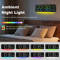 Reloj Digital LED YIDA TIME de Gran Pantalla con Control Remoto RGB, Relojes de Pared Digitales Grandes de 13" para Decoración de Sala de Estar