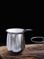 Service à café et thé en titane pur, double paroi, isolation thermique, compatible eau bouillante, avec entonnoir et filtre à thé