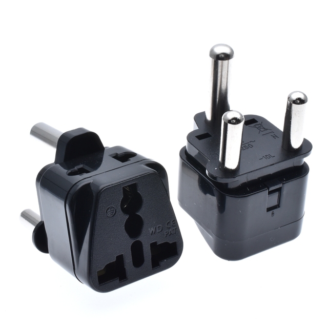 South Africa Botswana Type M Plug Adapter 2 1 USA Grounded ABS 3 Outlets Standard Grounding for Cell Phones Laptops Chargers