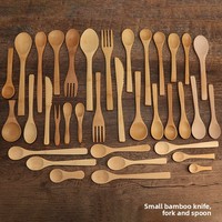 Mini-cuillère en bois avec finition miroir, manche long pour mélanger le miel et les assaisonnements, style minimaliste pour le camping et la maison