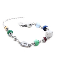 Bracelet à breloques en acier inoxydable Ganku pour hommes seniors européens et américains, style hip-hop, ne ternit pas, accessoires de mode de marque