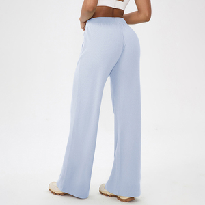 Pantalones Deportivos Tipo Waffle <span class=keywords><strong>de</strong></span> la Mejor Calidad, Pantalones Holgados Casuales <span class=keywords><strong>de</strong></span> Pierna Ancha, Pantalones Deportivos <span class=keywords><strong>para</strong></span> <span class=keywords><strong>Entrenamiento</strong></span> Físico y Yoga <span class=keywords><strong>para</strong></span> Mujer - Product Image 5