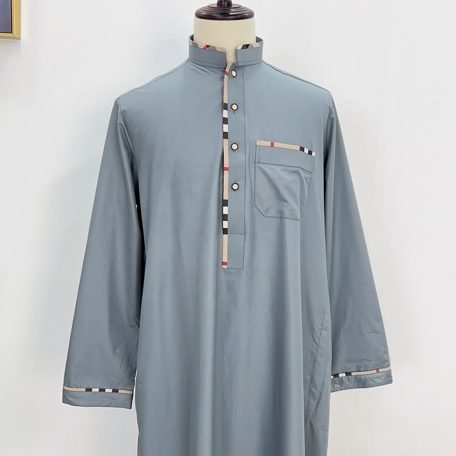 Herren Kaftan Gebetskleidung | Islamische Thobe Mittlerer Osten Stil | Polyester Mit UV-Schutz