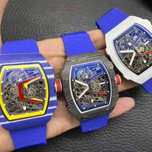 Reloj de Lujo para Hombre, Automático/de Cuarzo, Mecánico, RM 67-02, Correa de Cuero Genuino, Cierre de Mariposa, Caja de Acrílico, Esfera Luminosa - Product Image 1
