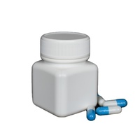 Bouteille de médecine en plastique HDPE carrée de taille mini de 50ML pour capsule de pilule de comprimé avec l'usine de base de la Chine de forme de bouchon à vis