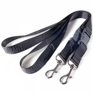 Hoge Kwaliteit Custom Inscriptie Logo Black Sterke Heavy Duty Nylon Lanyard Met Karabijnhaak Gesp Legering Karabijnen Swivel Sluiting