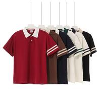 T-shirt Polo Unisexe Décontracté Quotidien Nouvelle Collection 2026 210 g/m² Coupe Oversize à Deux Rayures Manches Courtes Col Contrastant Polyvalent pour le Quotidien
