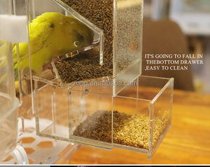 אוטומטי ציפור מזין שקוף מזון מיכל כלוב אקריליק תוכי מזין אביזרי עבור קטן ציפורים תוכי קקדו הקנריים - Product Image 3