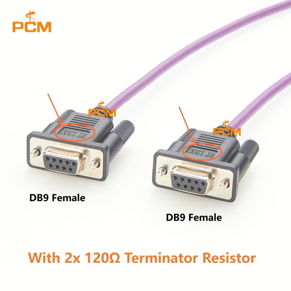D-Sub CAN Bus Controller Cable DB9 Female CAN-High CAN-Low 2x 120 Ohm ...