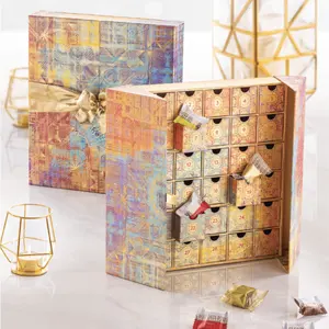 Holy Month Dates Geschenkset Countdown mit Ramadan Noor Kalender Verpackung Papier box 30 Schubladen behandelt Bio-Schokoladen boxen