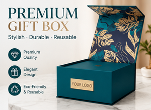 Caja de Regalo Magnética Rígida Personalizada, con Diseño Floral Dorado de Lujo, Estructura Resistente para Joyería, Regalos - Product Image 4