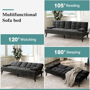 <span class=keywords><strong>Canapé</strong></span>-lit futon <span class=keywords><strong>convertible</strong></span> deux places avec porte-gobelets, petit <span class=keywords><strong>canapé</strong></span> avec angles réglables, accoudoirs amovibles, idéal pour appartement - Product Image 5