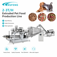 Ligne de production d'aliments secs pour animaux de compagnie Mufeng Cat 2-3TPH, machine extrudeuse d'aliments pour animaux de compagnie