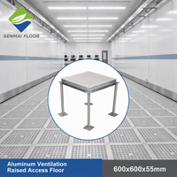 Panneau de sol ventilé en aluminium antistatique pour salle informatique, système surélevé réglable, finition personnalisable interchangeable