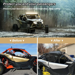 Red de ventana derecha e izquierda UTV para Can-Am <span class=keywords><strong>Maverick</strong></span> X3 2017-2021, protección para ventana, jaula antivuelco, red de malla, prevención de arañazos en puerta - Product Image 3