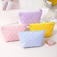 Mode bonbons grand damier hexagonal sac de maquillage étui professionnel fermeture éclair pochette de rangement voyage sac cosmétique étuis pour femmes