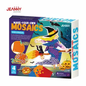 Kit de adesivos de eva para crianças, brinquedos para recém-nascidos, novo artesanato diy para decoração educacional, kit de adesivo de mosaico de halloween crianças