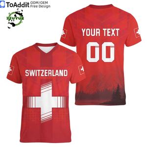 Camiseta <span class=keywords><strong>de</strong></span> Fútbol <span class=keywords><strong>de</strong></span> <span class=keywords><strong>Suiza</strong></span>, Selección Nacional, Tela <span class=keywords><strong>de</strong></span> Malla 2526, Transpirable, Versión para Fanáticos, para Adultos - Product Image 2