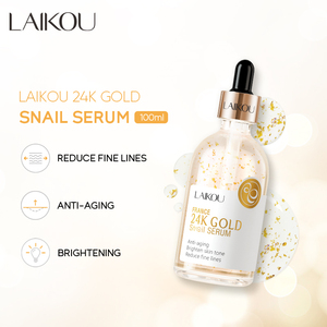 LAIKOU เซรั่มบำรุงผิวหน้า 100 มล. ช่วยให้ความชุ่มชื้น ผิวขาวกระจ่างใส ลดเลือนริ้วรอย ลดสิว ด้วยสารสกัดจากทองคำ 24K และเมือกหอยทาก - Product Image 2