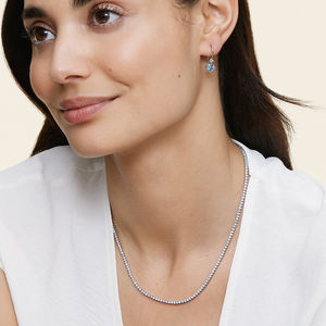 שרשרת זהב 18K זהב לבן 18K שרשרת טניס יהלומים משובצים 2 מ "מ 3 מ" מ 4 מ "מ 5 מ" מ - Product Image 4