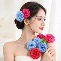 Fleurs artificielles en soie, roses de 8 cm, best-seller transfrontalier, longue durée, style moderne réaliste, décorations de mariage, accents floraux pour murs.